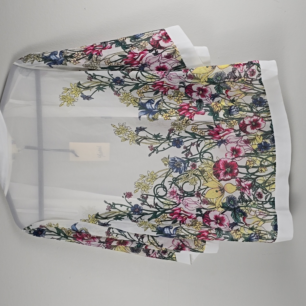 New Yumi Sheer Floral Kimono Cardigan - Picture 3 of 3